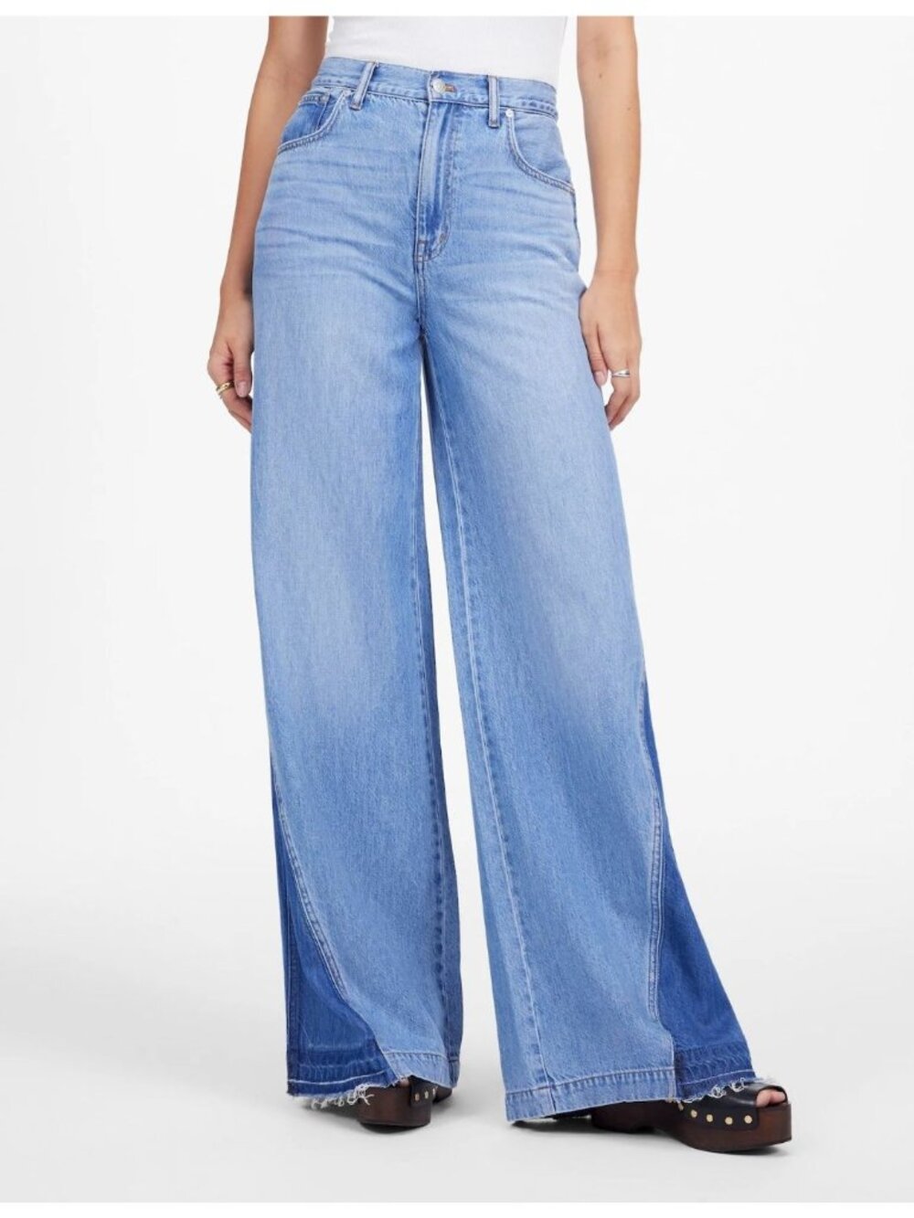 Madewell Wide-Sweep Jeans in Parson Wash Airy Denim Edition Size 26 NWT NU022